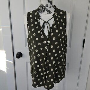 Market & Spruce Ava Tie Neck Sleeveless Top | L